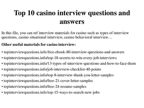 dealer in casino interview questions - casino questions and answers.